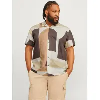 Jack & Jones Blacarnaby Print Resort Plus Size Kortærmet Skjorte