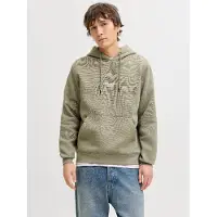 Jack & Jones Sweatshirt 'JJESoho' oliven / hvid