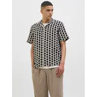 Jack & Jones Skjorte 'JORSummer Luke' ecru / sort