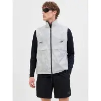 Jack & Jones Vest 'JCOCnz Paris' lysegrå / sort / hvid