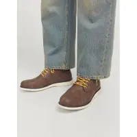 Jack & Jones Snørestøvler 'JFWDenver' brun / mørkebrun / hvid