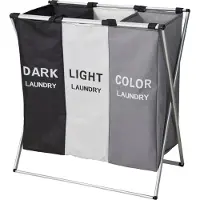 Bathroom Solutions Badeværelser Solutions vasketøjskurv med 3 rum 35 L, 58 x 40 x 58 cm