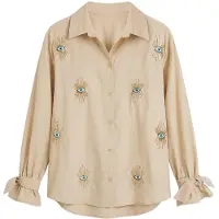 Imily Bela Bluse beige-meleret / blå / hvid
