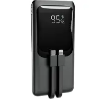 Gembird powerbank 10000 mAh - 20 W hurtigopladende powerbank med integrerede kabler