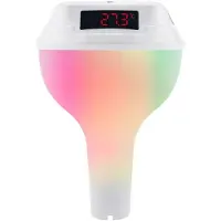 Melitt Floating Pool Thermometer Solar Pool Thermometer Swimming Pool LED Digital Water Thermometer with RGB Atmosphere Light