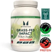 Myprotein Impact Whey Isolate - 1KG - 33servings - Wild Strawberry (Grass Fed, Naturally Sweetened)