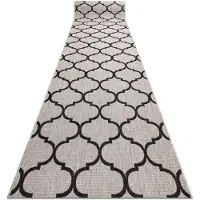 Rugsx Fortovet SISAL FLOORLUX design 20608, Marokkansk kløver, trellis sølv / sort 120 cm 120x180 cm