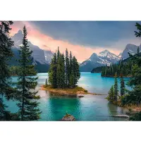 Ravensburger - Maligne Lake Canada - 1000 brikkers puslespil - med fantastiske bjerge, levende vand Evergreens & More - Kan indrammes - Premium k