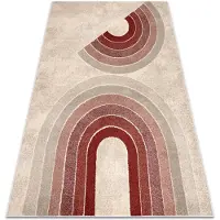 Rugsx Tæppe FUSION 0807 creme / rødbrun - Geometrisk, moderne, abstrakt 120x170 cm