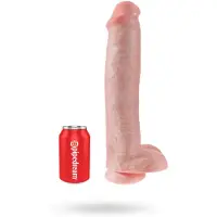 King Cock Realistisk Stor Dildo Med Sugekop 38 CM Lys Hudfarve