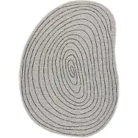 Rugsx ORGANIC 2743 sisal tæppe Bagagerum ecru / sort – naturlig, moderne uregelmæssig form 120x170 cm