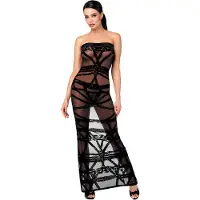 Noir Handmade F358 Bondesque Opera Off-Shoulder Long Dress