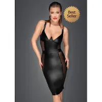 Noir Handmade Noir Power Wetlook Pencil Dress
