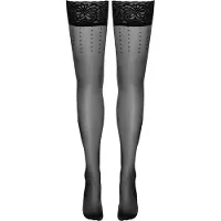 Cottelli Collection Stockings POLKA-DOTS HOLD-UP STOCKINGS