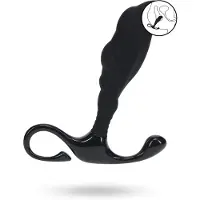 Kaalimato Rippled with Hard Loop Silicone Prostate Massager - M - Black