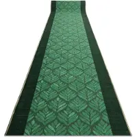 Rugsx Runner anti-slip LIŚCIE blade, gummi grøn 110cm 110x790 cm