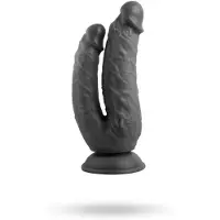 Vuxen Realistic Penis Double Penetration Black 21 cm