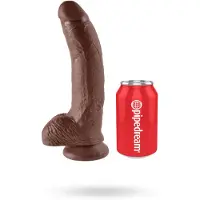 King Cock Dildo med Pung 26 cm - Brun