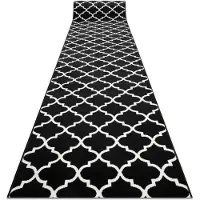 Rugsx Fortovet BCF MORAD Trelis Marokkansk kløver sort / fløde 80 cm 80x790 cm