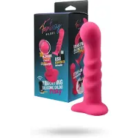 Vuxen Vibrating Silicone Dildo With Remote Pink 18 cm