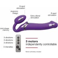 Strap-On-Me Vibrating Bendable Dildo - Violet Medium
