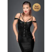 Noir Handmade Noir Corset with lace and Power Wetlook