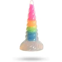 Creature Cocks Luminescent Rainbow Silicone Dildo 20 cm