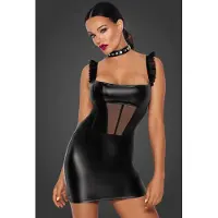 Noir Handmade F257 Kort Powerwetlook Kjole