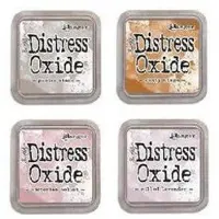 Tim holtz Ranger Distress Oxide Ink Bundle O - Fire 3 " X 3 " Pads - Malet Lavender Victorian Velvet Pumice Stone og Rusty Hængsel til november