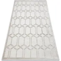 Rugsx Tæppe SANTO OVERRASKNING SISAL 58385 Ruta, geometrisk beige 180x270 cm