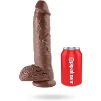King Cock Dildo med Pung 27 cm - Brun