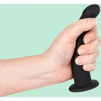 Vuxen Black Silicone Semi Realistic Dildo - Small