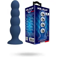 Vuxen Metal & Silicone Anal Plug With 4 Metal Balls