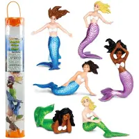 Safari Ltd. Mermaids TOOB - 6 stykker detaljerede mini-plastikmodelfigurer - Sjovt og fantastisk legetj til drenge, piger og brn i alderen 3+