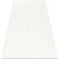 Rugsx CURVY hvidt 11 Curves vaskbart tæppe, struktureret, præget, plys 60x100 cm