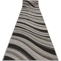 Rugsx Fortovet SISAL FLOORLUX design 20353 sølv / sort 120 cm 120x890 cm