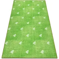Rugsx Tæppe til børn HEARTS Jeans vasket hjerter, børns - grønt 100x200 cm