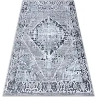 Rugsx Tæppe Strukturelle SIERRA G6038 Fladt vævet, to niveauer af fleece grå, blå - rosette 120x170 cm