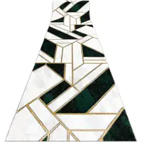 Rugsx Tæppeløber EMERALD eksklusiv 1015 glamour, stilfuld marmor, geometrisk flaske grøn / guld 100 cm 100x460 cm