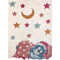Rugsx Tæppe børns TOYS 75323 Bamse til børn - moderne, uregelmæssig form fløde / rød fuchsia 133x192 cm