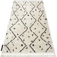 Rugsx Tæppe BERBER TETUAN B751 zigzag fløde kvaster berberi Marokkansk shaggy 200x290 cm