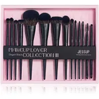 Jessup Makeup Brushes Set Make Up B?rster 14 stk. Sort Kabuki Foundation Eyeshadow Contour Concealer Powder Eyeliner Crease Eyebrow Blendi