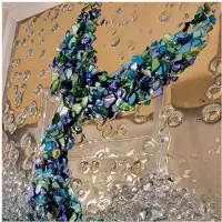 Melitt Ocean Glass Art Set, Suitable for Adult DIY Assembly, Ocean-Themed Home Decoration Fishtail
