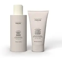 PREVIA Reconstruct Travel Kit - Regenerating Shampoo (3,4 oz) og beskadiget hårkonditioneringsbehandling med hvid trøffel (2 oz)