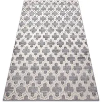 Rugsx Tæppe CORE W6764 Marokkansk kløver - strukturelt, to niveauer af fleece, grå / fløde 160x220 cm