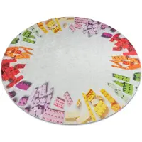 Rugsx BAMBINO 38480 cirkel tæppe skal vaskes Byggesæt for børn skridsikker - pink / gul cirkel 160 cm