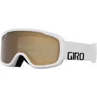 Ziro Giro Buster Kids Ski Goggles - Snowboard Goggles til unge drenge & piger - Hvid ordm?rkestrop med ravfarvet rose linse