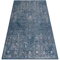 Rugsx Tæppe NAIN Pynt, ramme, vintage 7599/51611 blå / beige 80x150 cm