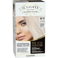 ALFAPARF Milano Plex Rebuilder Permanent Hair Color Cream - 12.11 Silver Platinum Professional Hair Dye Kit for en naturlig glans og glasur - Pa