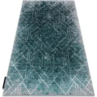 Rugsx Tæppe DE LUXE moderne 626 Geometrisk, rhomber - Strukturelle grå / grøn 240x340 cm